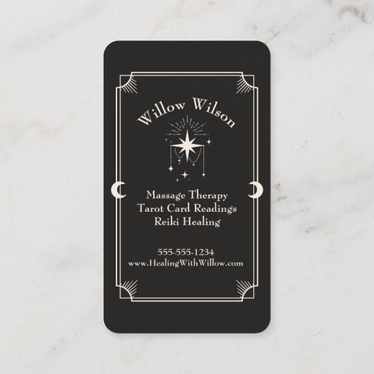 Tarot Card Massage Therapeutin Visitenkarte (Rückseite)