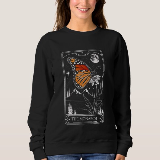 Tarot Card Monarch Butterfly Blume Monument Sweatshirt (Vorderseite)