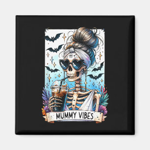 Tarot Card Mummy Vibes Spooky Season Skelett Mama Magnet