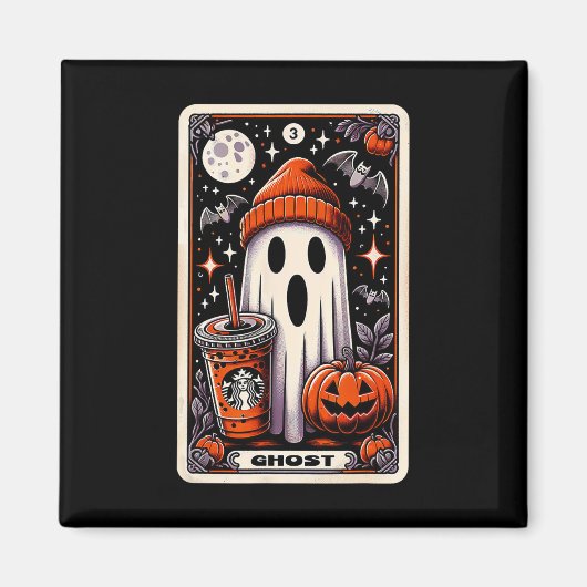 Tarot Card Niedlich Ghost Spooky Saison Kürbislate Magnet (Vorne)