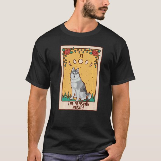 Tarot Card Occult Magic Occultism Dog Alaskan Hus T-Shirt (Vorderseite)