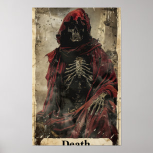 Tarot Card of Death Art Work - Text am unteren End Poster