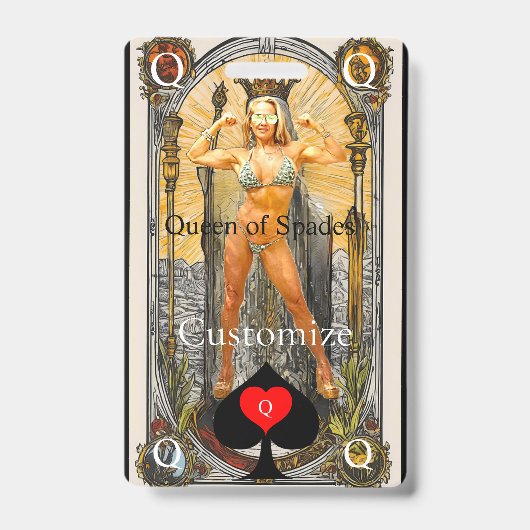 Tarot Card Queen of Spades Thunder_Cove Ausweis (Vorderseite)