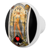 Tarot Card Queen of Spades Thunder_Cove Keramikknauf (Rechts)