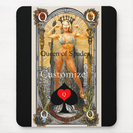 Tarot Card Queen of Spades Thunder_Cove Mousepad (Vorne)