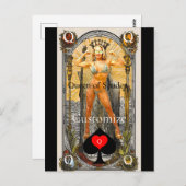 Tarot Card Queen of Spades Thunder_Cove Postkarte (Vorne/Hinten)