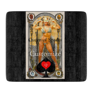 Tarot Card Queen of Spades Thunder_Cove Schneidebrett