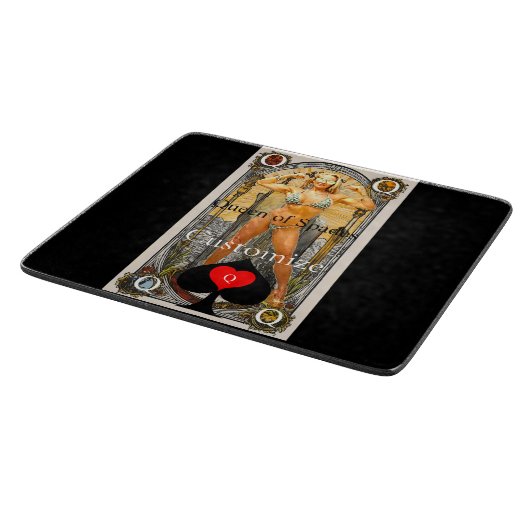 Tarot Card Queen of Spades Thunder_Cove Schneidebrett (Ecke)