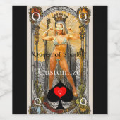 Tarot Card Queen of Spades Thunder_Cove Weinetikett (Einzelnes Label)