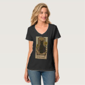 Tarot-Card-Queen of Wands and Black Cats Graphic O T-Shirt (Vorderseite Vollansicht)