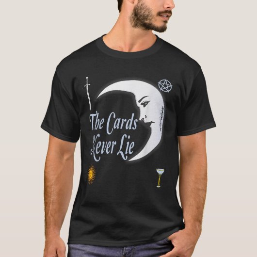Tarot Card Reader Deck Moon Sun Wands Pentacle Cup T-Shirt (Vorderseite)