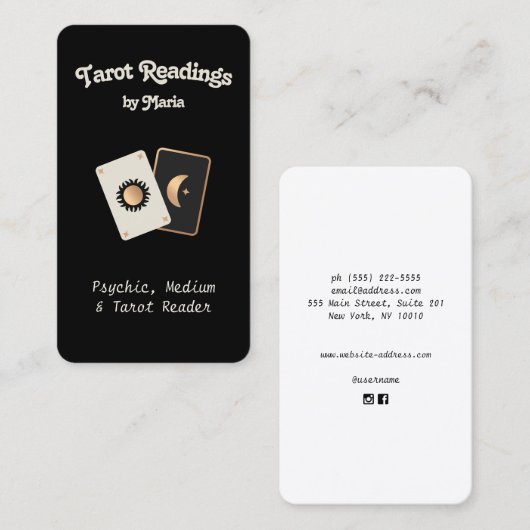 Tarot Card Reader Visitenkarte (Vorne/Hinten)