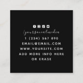 Tarot Card Readings Mystical Hexchy Black & White Quadratische Visitenkarte (Rückseite)