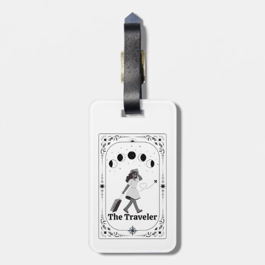 Tarot Card Reisende Astrologie Zodiac Schildkröte  Gepäckanhänger (Rückseite vertikal)