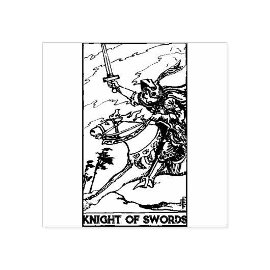 Tarot Card: Ritter der Schwerter Personalisiert Gummistempel (Prägung)