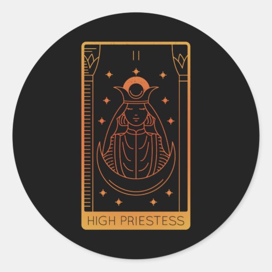 Tarot-Card-Shirts für Frauen beschneiden das hohe Runder Aufkleber (Vorderseite)