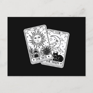 Tarot Card Sin and Moon, Katze Postkarte