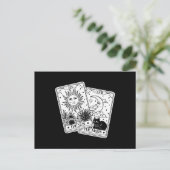 Tarot Card Sin and Moon, Katze Postkarte (Stehend Vorderseite)