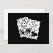 Tarot Card Sin and Moon, Katze Postkarte (Vorne/Hinten)