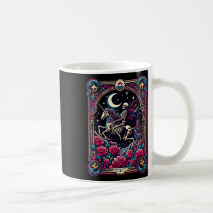 Tarot Card Skelett Farbenfrohe Blumenzwiebeln Hals Kaffeetasse