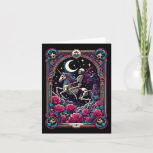 Tarot Card Skelett Farbenfrohe Blumenzwiebeln Hals Karte
