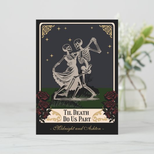 Tarot Card Skelette bis zur Einladung zur Hochzeit (Stehend Vorderseite)
