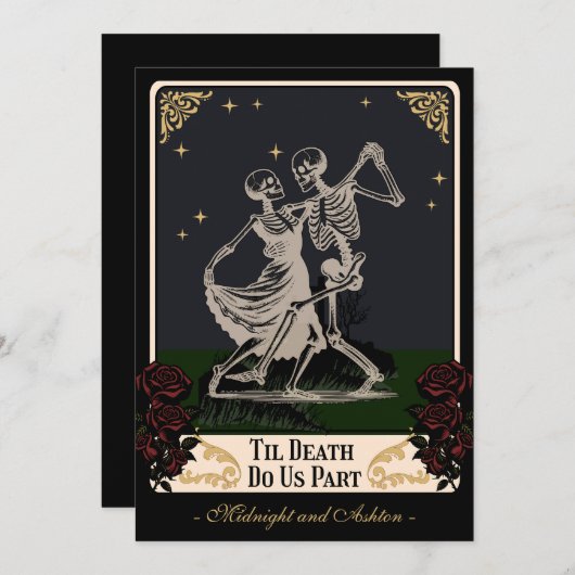 Tarot Card Skelette bis zur Einladung zur Hochzeit (Vorne/Hinten)