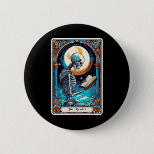 Tarot Card Spooker Lehrer Der Leser Skeletthalle Button
