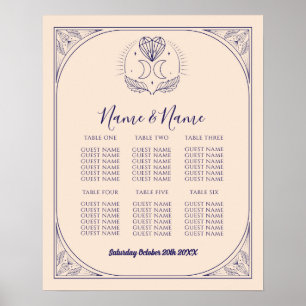 Tarot Card Tabelle 6 Sitzplan Hochzeitssternmond Poster