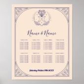 Tarot Card Tabelle 8 Sitzplätze Hochzeitssauermond Poster (Vorne)