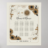 Tarot Card Table 10 Seating Plan Wedding Sun Moon  Poster (Vorne)