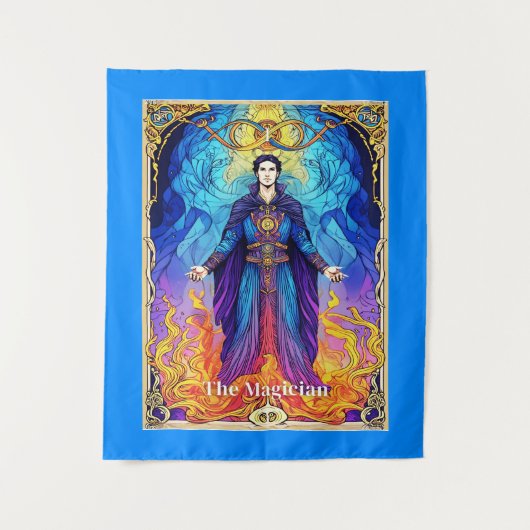 Tarot Card The Magician Wandteppich (Vorderseite)