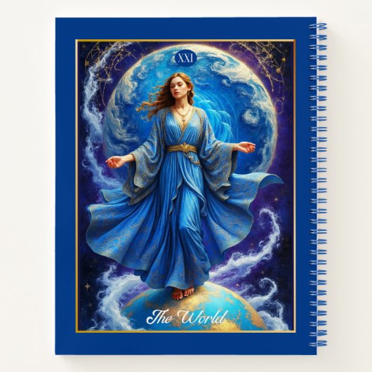Tarot Card, the World, in Deep Blue Journal Notizblock (Rückseite)