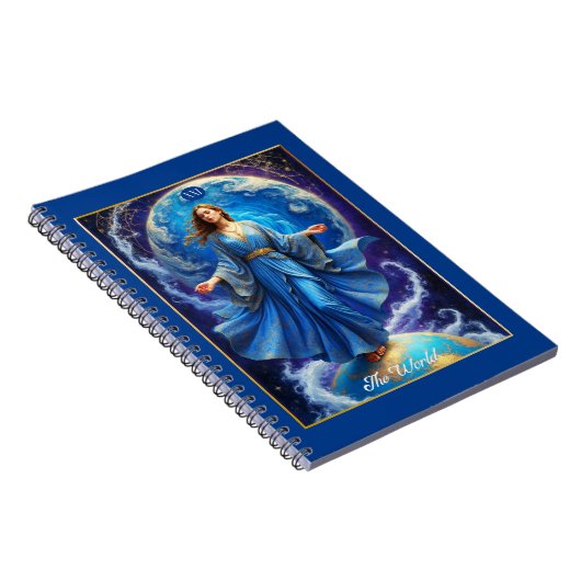 Tarot Card, the World, in Deep Blue Notizblock (Rechte Seite)