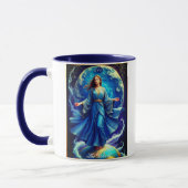 Tarot Card, the World, in Deep Blue Tasse (Links)