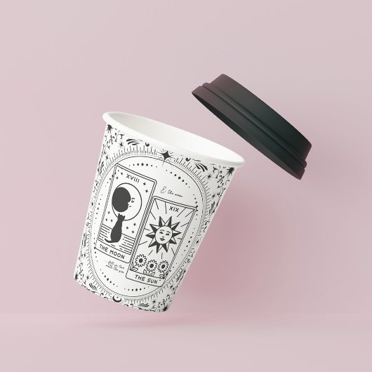 Tarot Cards | BRAUTPARTY | Hochzeit | Lovers B+W Pappbecher