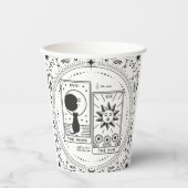 Tarot Cards | BRAUTPARTY | Hochzeit | Lovers B+W Pappbecher (Vorderseite)