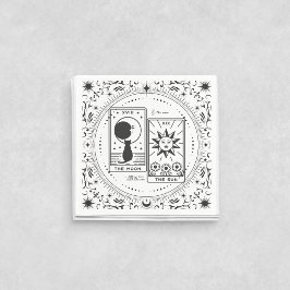Tarot Cards | BRAUTPARTY | Hochzeit | Lovers B+W Serviette