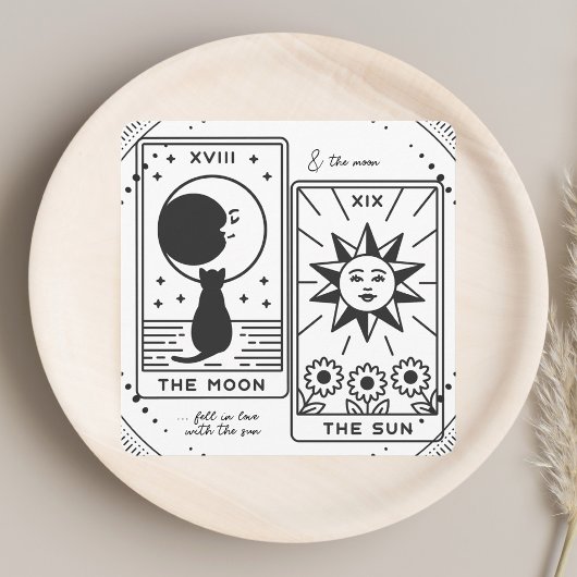 Tarot Cards | BRAUTPARTY | Hochzeit | Modern B+W Dankeskarte