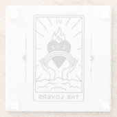 Tarot Cards | BRAUTPARTY | Hochzeit | Modern B+W Glasuntersetzer (Rückseite)