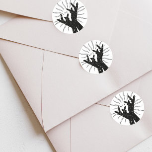 Tarot Cards   BRAUTPARTY   Hochzeit   Modern B+W Runder Aufkleber