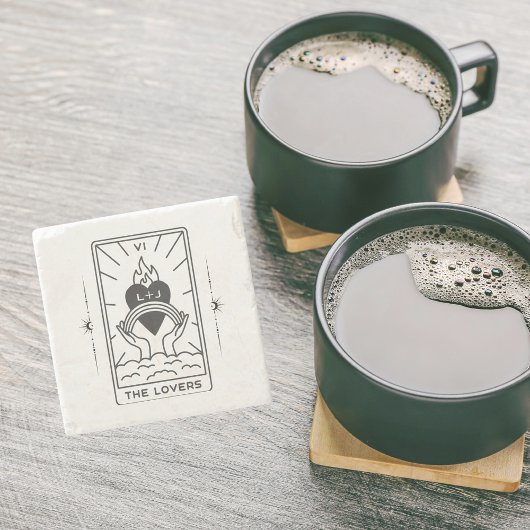 Tarot Cards | BRAUTPARTY | Hochzeit | Modern B+W Steinuntersetzer