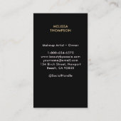 Tarot Celestial Mystical Modern Elegantes Schwarze Visitenkarte (Rückseite)