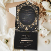 Tarot Celestial Wedding Sun Moon Stars Gold All In One Einladung