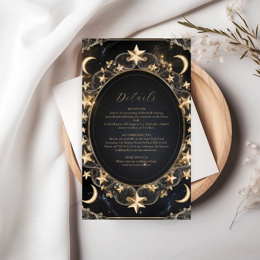 Tarot Celestial Wedding Sun Moon Stars Gold Begleitkarte