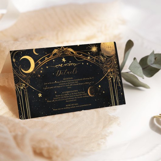 Tarot Celestial Wedding Sun Moon Stars Gold Begleitkarte