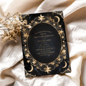 Tarot Celestial Wedding Sun Moon Stars Gold Einladung