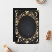 Tarot Celestial Wedding Sun Moon Stars Gold Mitteilungskarte (Vorderseite/Rückseite Beispiel)