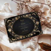Tarot Celestial Wedding Sun Moon Stars Gold Save The Date