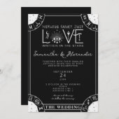 Tarot Celestial Wedding Zodiac Sign Evil Eye Black Einladung (Vorne/Hinten)